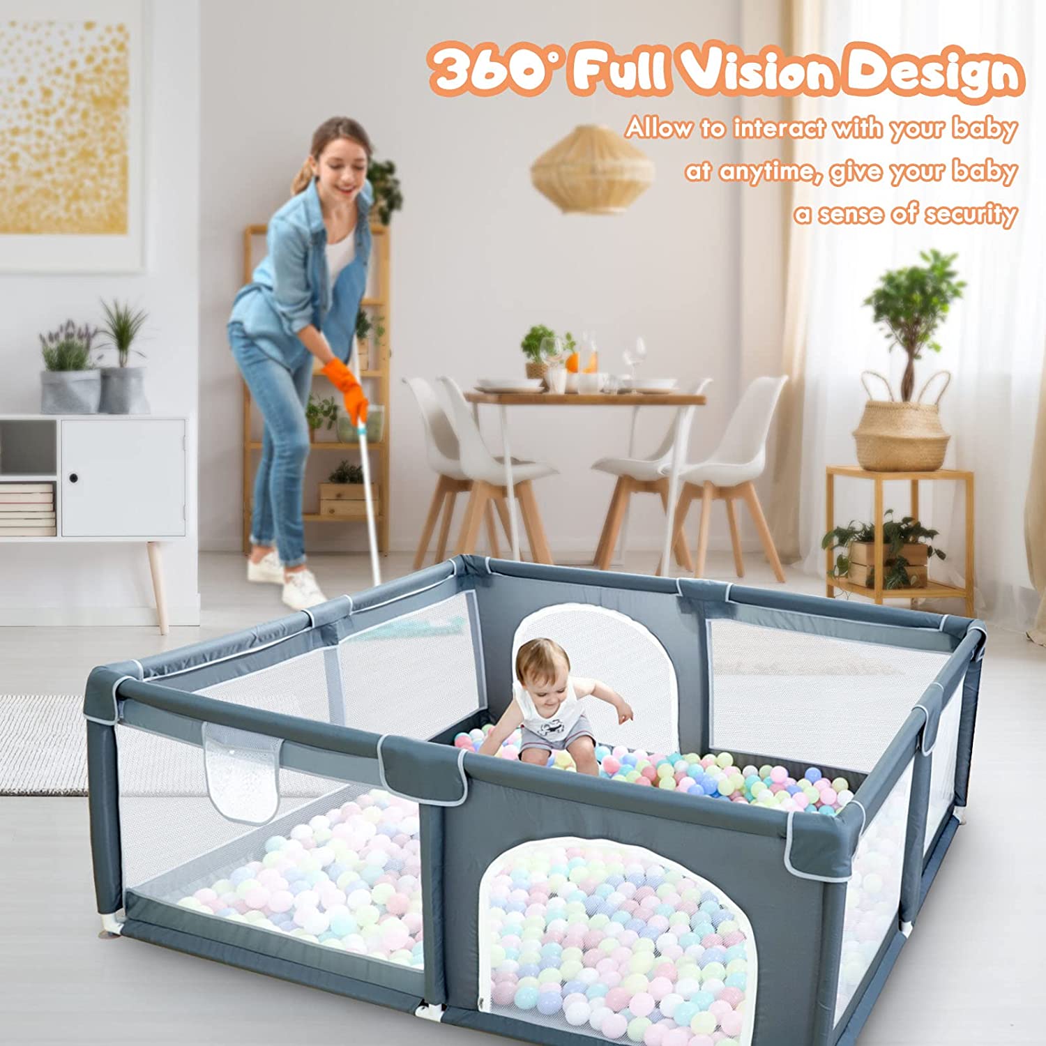 Baby Play Yard With Gate
